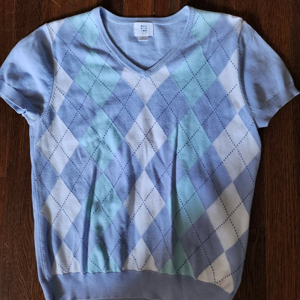 V-Neck Argyle Sweater